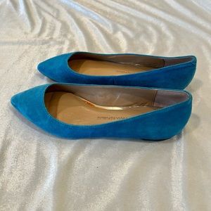 Banana Republic Turquoise Blue Suede Ballet Flats, Size 6.5